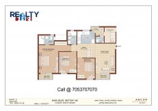 3 bhk+servant  1370 sq ft floor plan kasa isles